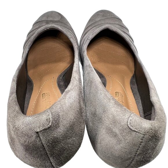 Clarks Collection Womens Narine Flora Pump 7.5 Taupe Leather Suede Cushion Shoes - Picture 6 of 16